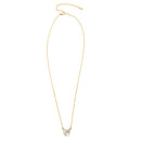 GOLD MOTHER OF PEARL BUTTERFLY PENDANT SHORT NECKLACE