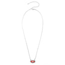 RHOD/RED EVIL EYE PENDANT SHORT NECKLACE