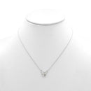 RHODIUM MOTHER OF PEARL BUTTERFLY PENDANT SHORT NECKLACE