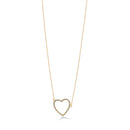 GOLD CRYSTAL HEART PENDANT SHORT NECKLACE