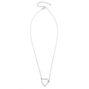 RHODIUM CRYSTAL HEART PENDANT SHORT NECKLACE