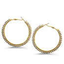 GOLD BLACK AND WHITE CRYSTAL STUD EARRINGS