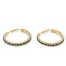 GOLD BLACK AND WHITE CRYSTAL STUD EARRINGS