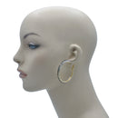 GOLD BLACK AND WHITE CRYSTAL STUD EARRINGS