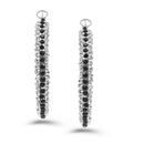 RHODIUM BLACK AND WHITE CRYSTAL STUD EARRINGS