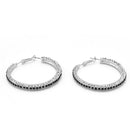 RHODIUM BLACK AND WHITE CRYSTAL STUD EARRINGS