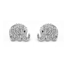 RHODIUM CRYSTAL ELEPHANT STUD EARRING