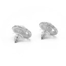 RHODIUM CRYSTAL AND CREAM PEARL OVAL STUD EARRINGS