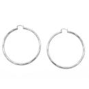 RHODIUM BIG CIRCLE HOOP EARRINGS