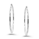 RHODIUM BIG CIRCLE HOOP EARRINGS