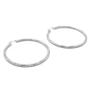 RHODIUM BIG CIRCLE HOOP EARRINGS