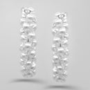 GOLD WHITE BIG PEARL WRAPPED HOOP EARRING