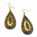 GOLD BROWN TEARDROP EARRINGS