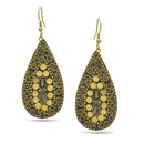 GOLD BROWN TEARDROP EARRINGS