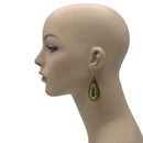 GOLD TURQUOISE TEARDROP EARRINGS