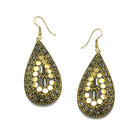 GOLD WHITE TEARDROP EARRINGS