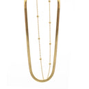 GOLD DOUBLE ROW SNAKE CHAIN CHOKER NECKLACE