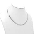 Rhodium Flat Snake Chain Necklace