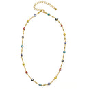 Gold Multi Color Evil Eye Choker Necklace