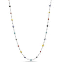 Rhodium Multi Color Evil Eye Choker Necklace