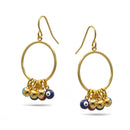 Gold Multi Color Evil Eye Earrings Set
