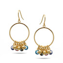 Gold Multi Color Evil Eye Earrings Set