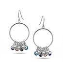 RHODIUM MULTI COLOR EVIL EYE EARRINGS SET