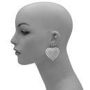 RHODIUM HEART DROP EARRINGS