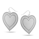RHODIUM HEART DROP EARRINGS