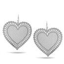 RHODIUM HEART DROP EARRINGS