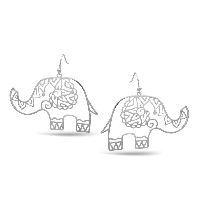 RHODIUM ELEPHANT EARRINGS