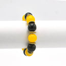 BLACK & AMBER BEADS MEMORY WIRE STRETCH BRACELET