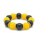 BLACK & AMBER BEADS MEMORY WIRE STRETCH BRACELET