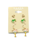 GOLD 3 PAIR BEACH EARRINGS