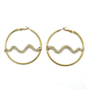 GOLD CRYSTAL RHINESTONES SNAKE HOOP EARRINGS