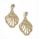 GOLD RHINESTONE CRYSTAL DROP EARRINGS