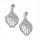 SILVER RHINESTONE CRYSTAL DROP EARRINGS