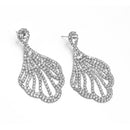 SILVER RHINESTONE CRYSTAL DROP EARRINGS