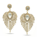 GOLD RHINESTONES CRYSTAL DROP EARRINGS