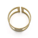 GOLD RHINESTONE CRYSTAL COIL MEMORY WIRE BRACELET