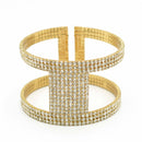 GOLD RHINESTONE CRYSTAL COIL MEMORY WIRE BRACELET