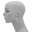 SILVER RHINESTONES CRYSTAL DROP EARRINGS