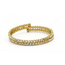 GOLD RHINESTONE CRYSTAL MEMORY WIRE BRACELET