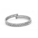 SILVER RHINESTONE CRYSTAL MEMORY WIRE BRACELET