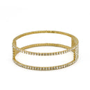 GOLD RHINESTONE CRYSTAL COIL MEMORY WIRE BRACELET