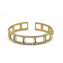 GOLD RHINESTONE CRYSTAL MEMORY COIL WIRE BRACELET