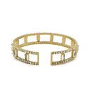 GOLD RHINESTONE CRYSTAL MEMORY COIL WIRE BRACELET