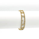 GOLD RHINESTONE CRYSTAL MEMORY COIL WIRE BRACELET