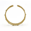 GOLD RHINESTONE CRYSTAL MEMORY COIL WIRE BRACELET
