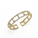GOLD RHINESTONE CRYSTAL MEMORY COIL WIRE BRACELET